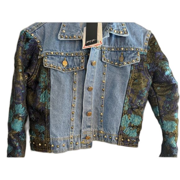 Nasty Gal jacquard studded denim jacket small NWT - Picture 7 of 7